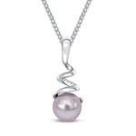 9ct White Gold Grey Pearl Spiral Pendant