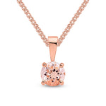 9ct Rose Gold Round Natural Morganite Claw Pendant — 5mm