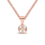 9ct Rose Gold Round Morganite Rubover Pendant — 5mm