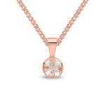 9ct Rose Gold Round Natural Morganite Rubover Pendant — 5mm