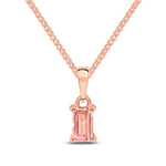 9ct Rose Gold Octagonal Natural Morganite Claw Pendant — 5x3mm