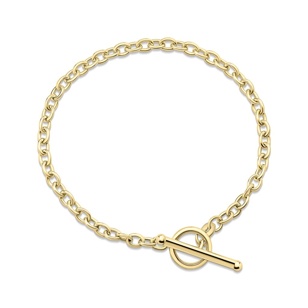 9ct Yellow Gold T-Bar Belcher Link Bracelet