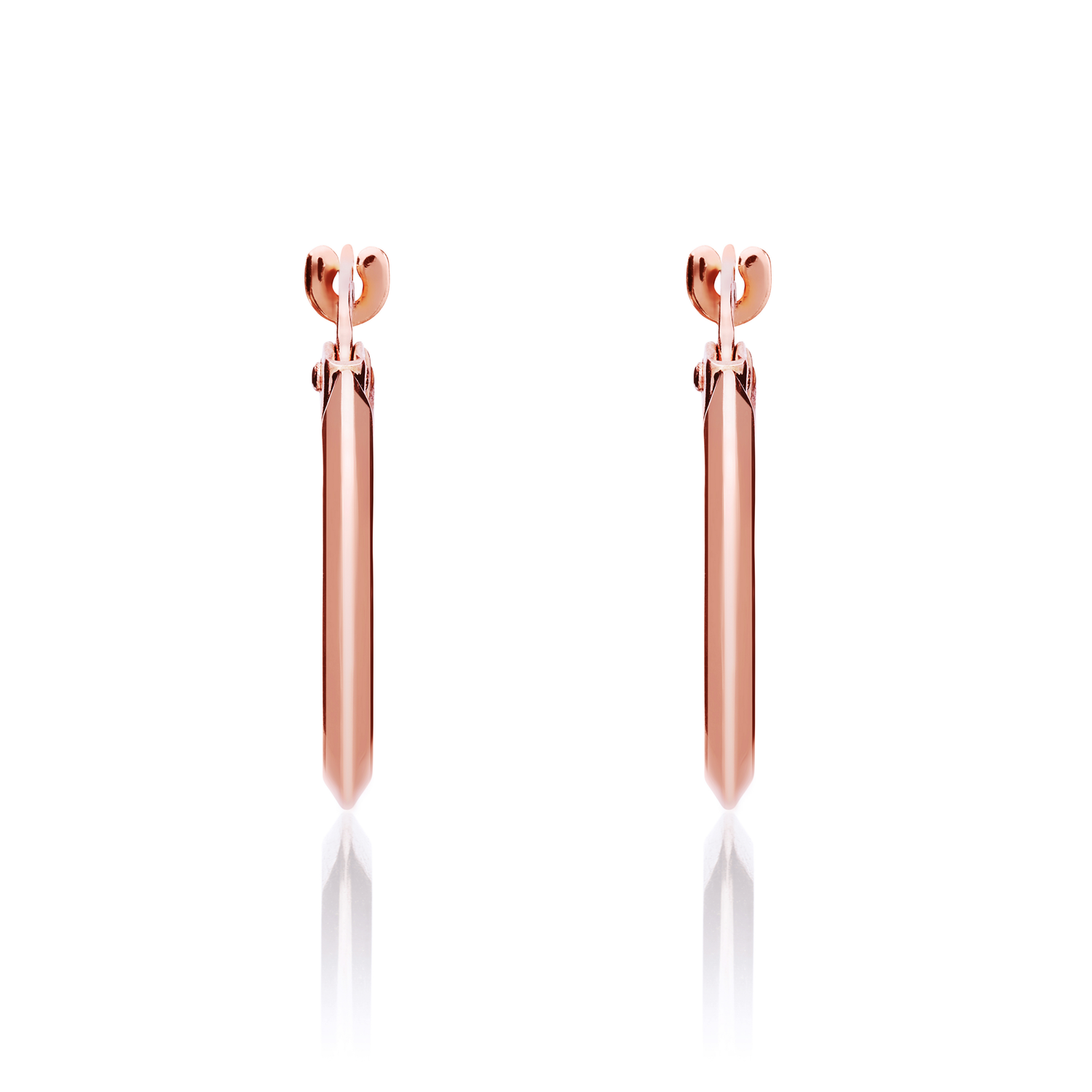 9ct Rose Gold Knife Edge Hoop Earrings