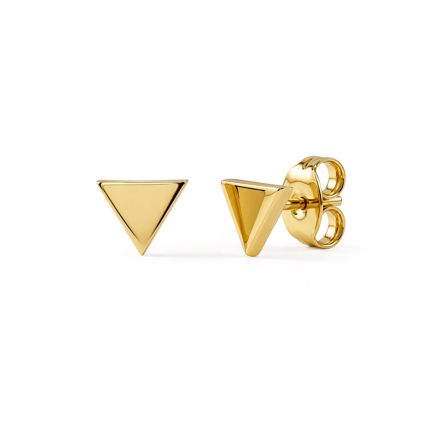 9ct Yellow Gold Polished Triangle Stud Earrings