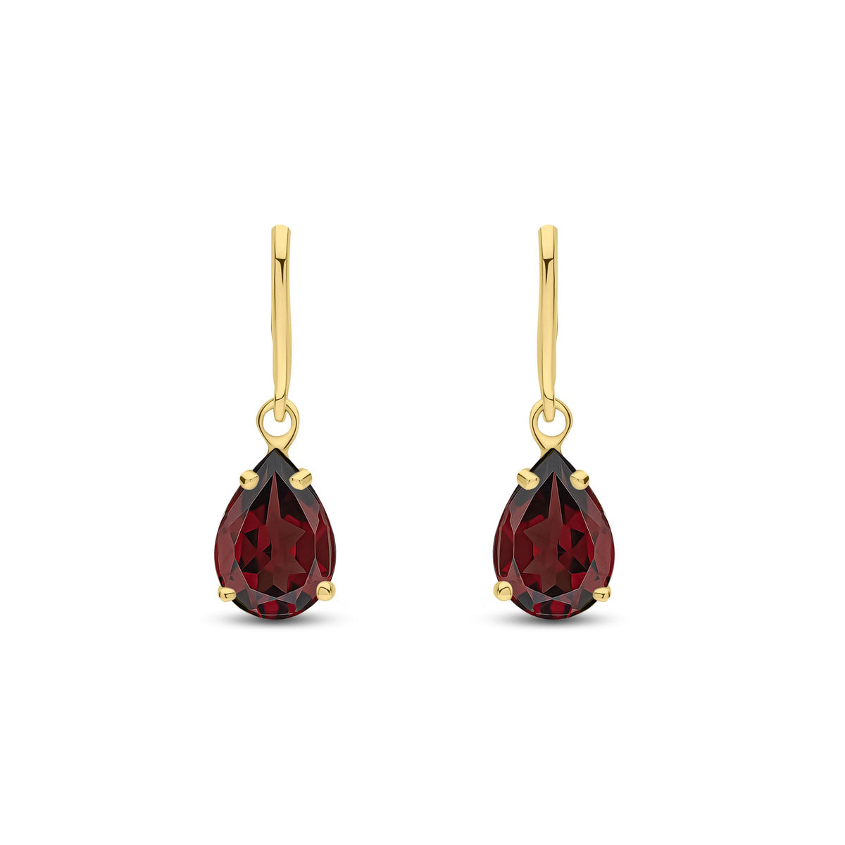 9ct Yellow Gold Pear Shaped Claw Wire Hook Drop Earrings