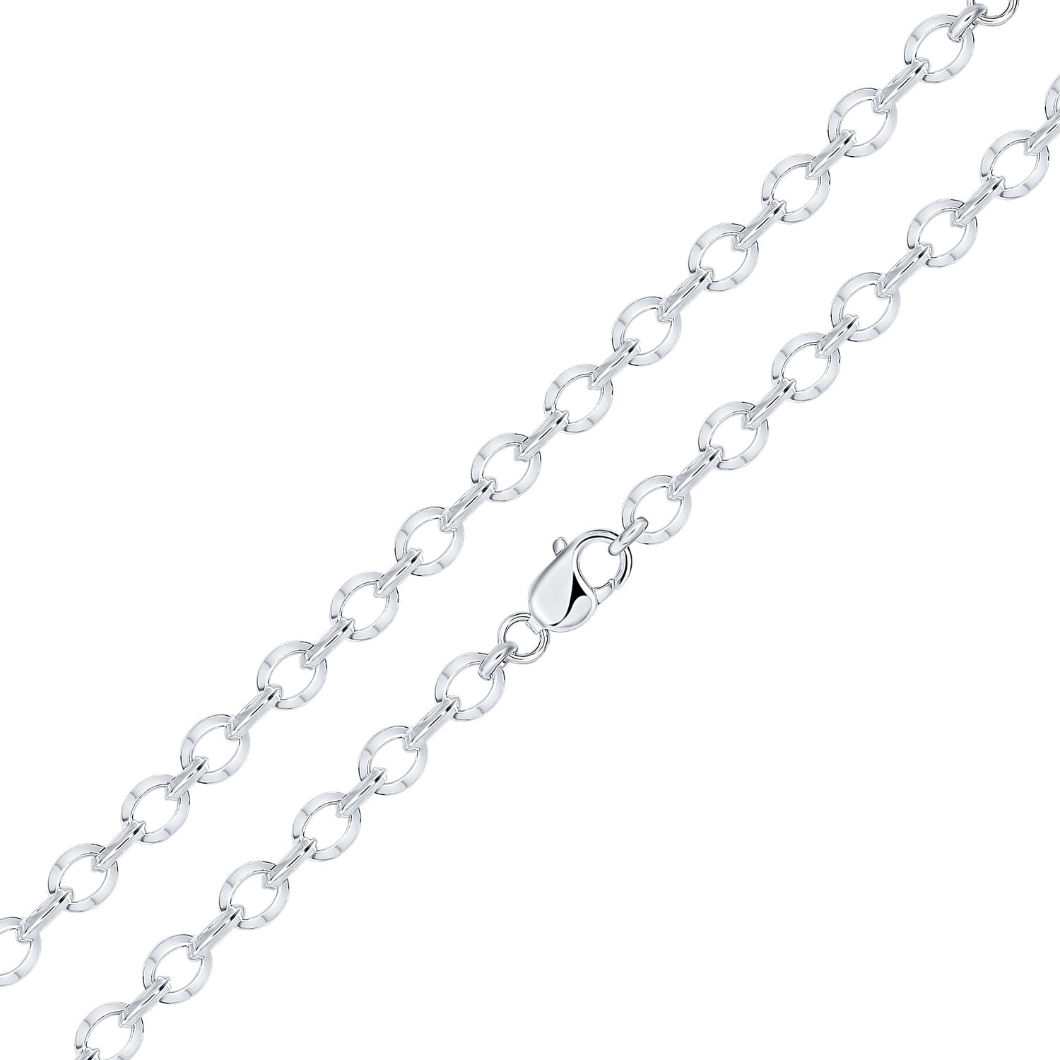 Sterling Silver Handmade 7mm Bevelled Oval Bracelet