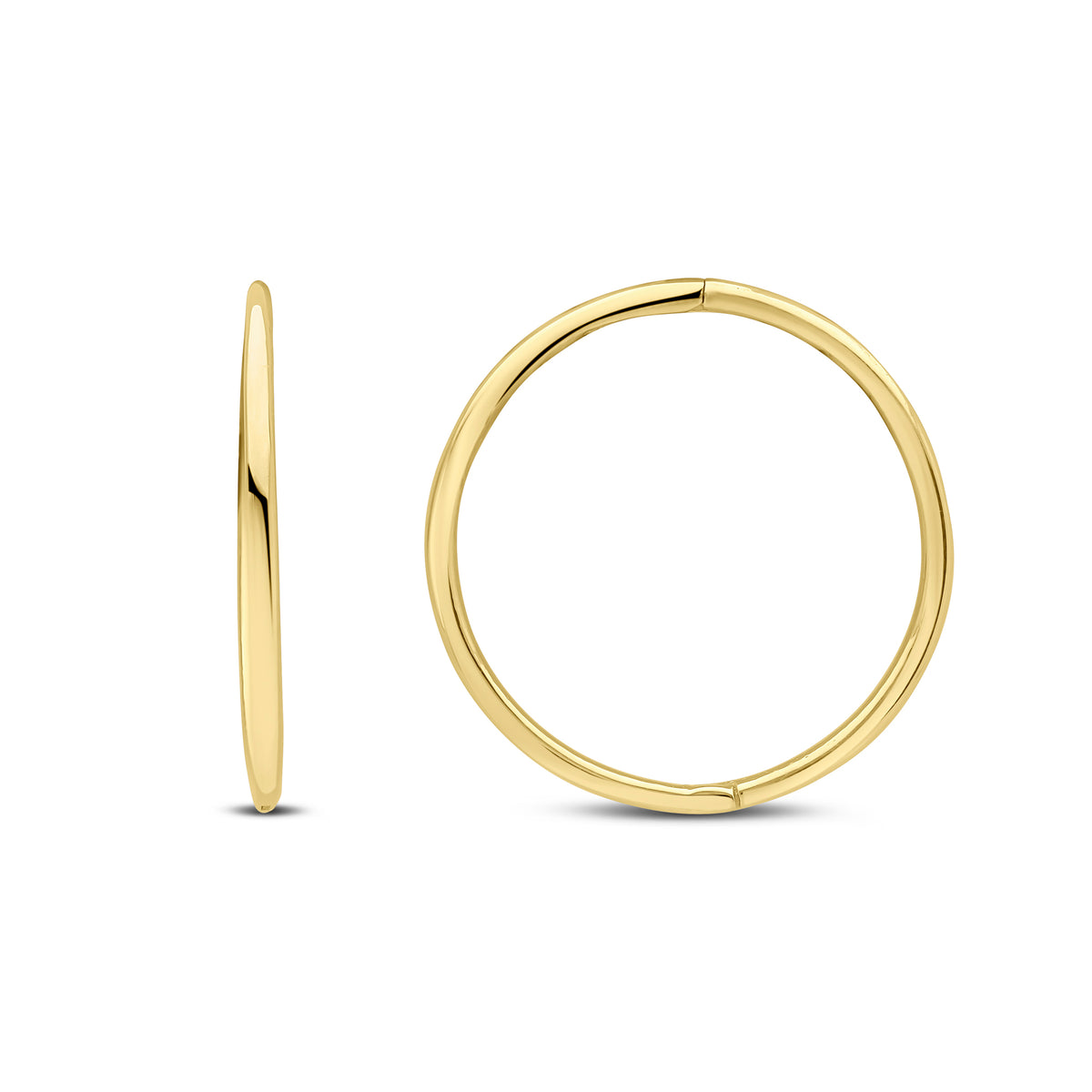 9ct Gold Hinged Sleeper Hoop Earrings — 18x1.2mm