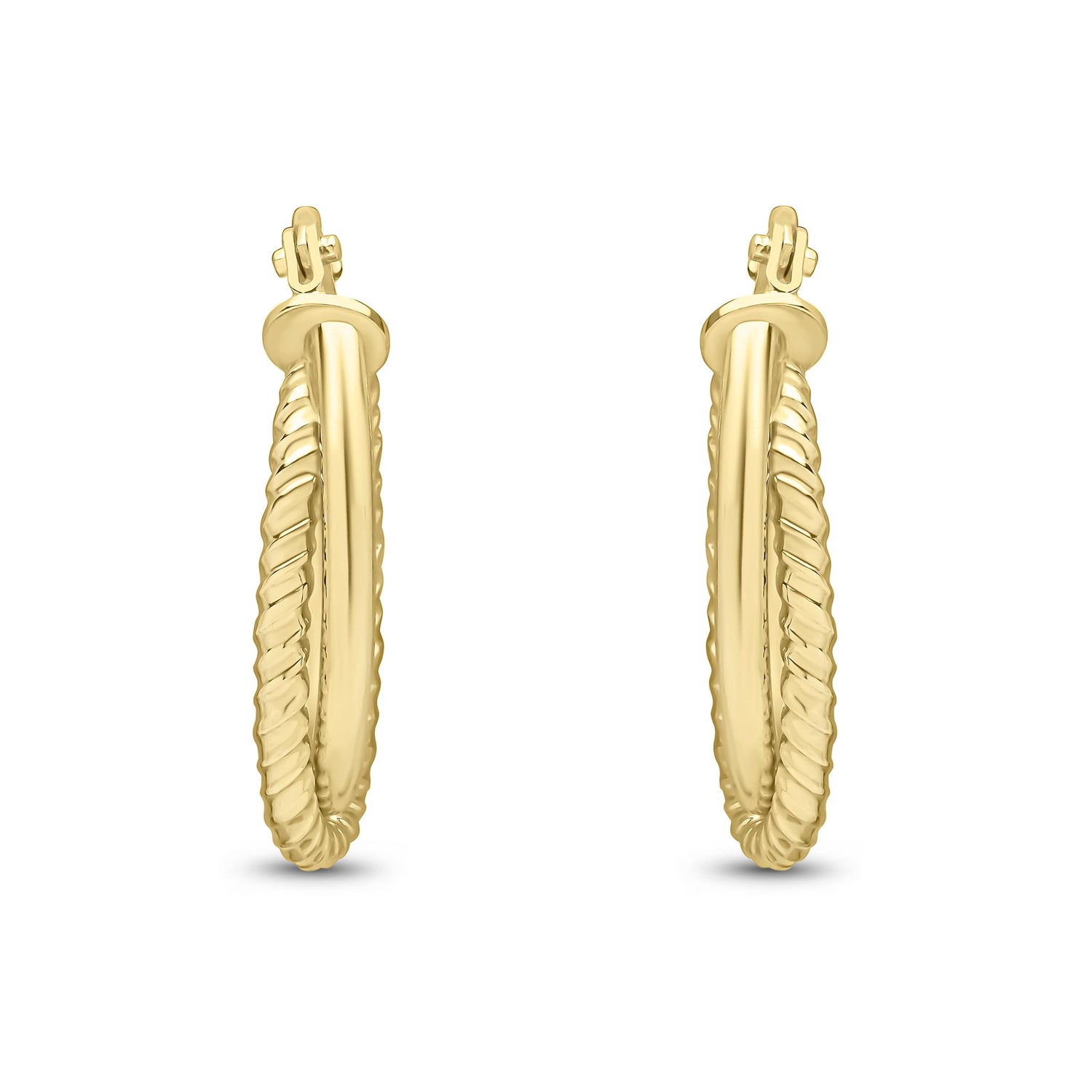 9ct Yellow Gold Twisted Rope Hoop Earrings