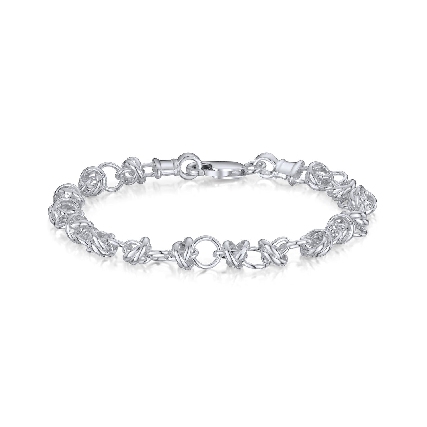 Sterling Silver Handmade Solid 7mm Belcher Link Bracelet with Ring Detail