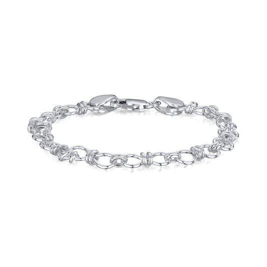 Sterling Silver Handmade Solid 7mm Bow Tie Bracelet