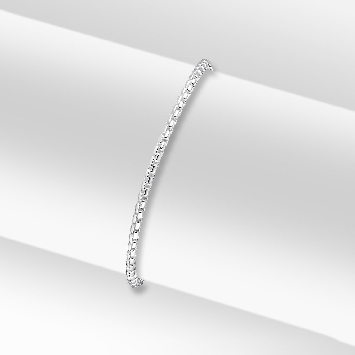 Sterling Silver Solid 2.5mm Rounded Box Belcher Bracelet