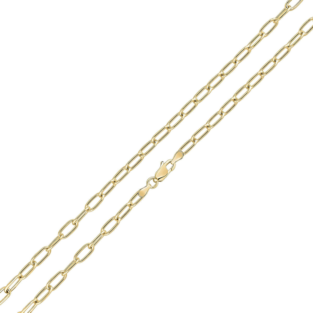 9ct Yellow Gold Handmade Paperchain Necklace — 18"/45cm