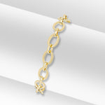 9ct Yellow Gold Handmade 7mm Square Flat Oval Bracelet — 7.5"/19cm