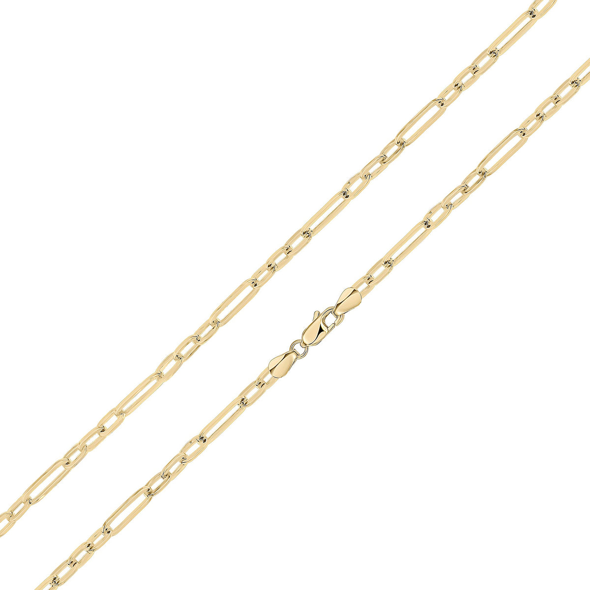 9ct Yellow Gold Handmade 4mm Paperchain Bracelet — 7.5"/19cm