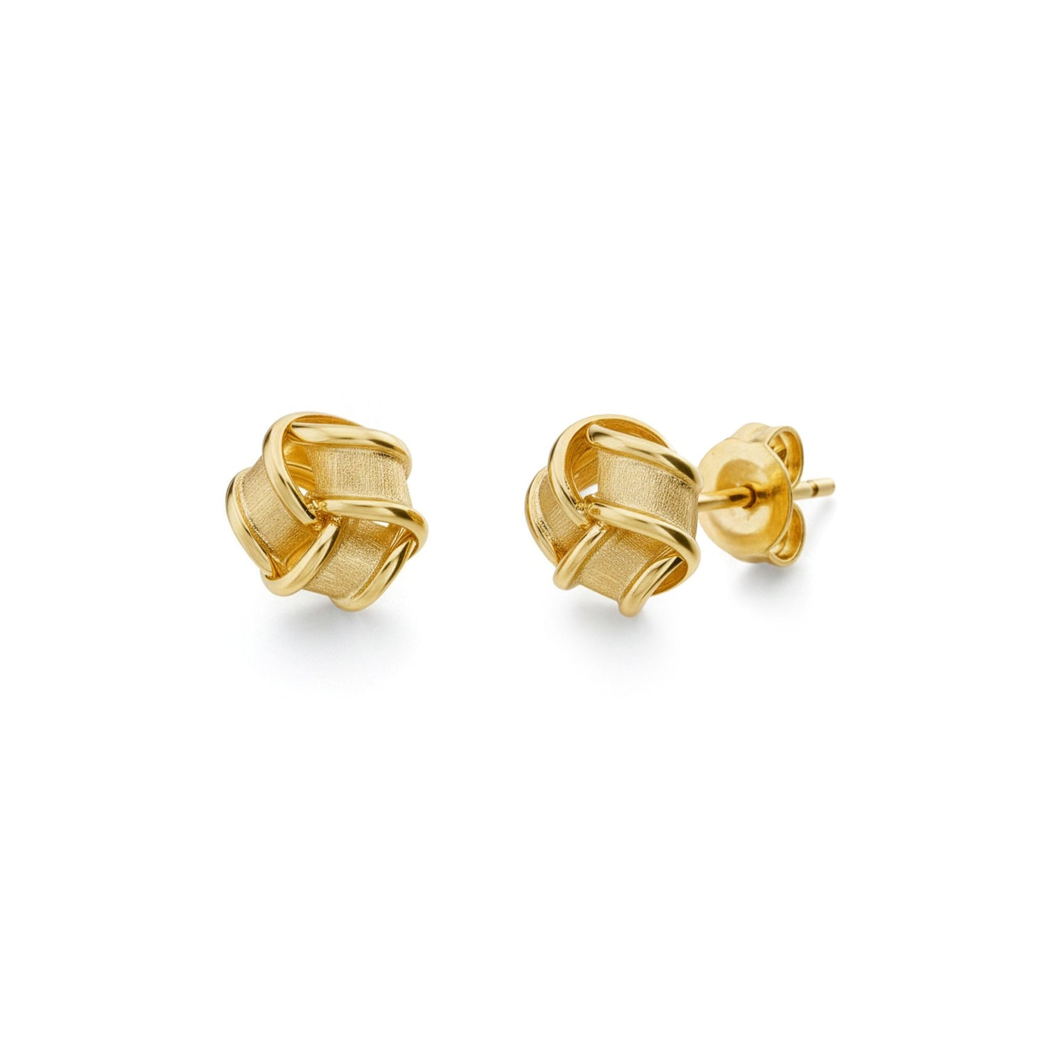 9ct Yellow Gold Polished Interlaced Knot Stud Earrings — 7.5mm