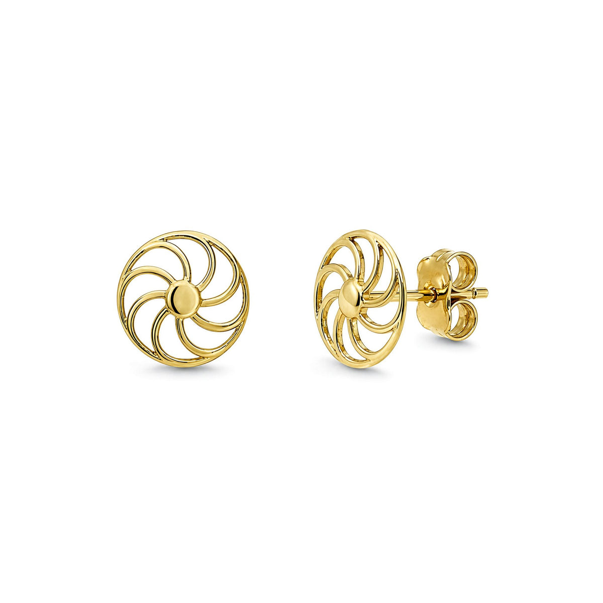 9ct Gold Cartwheel Stud Earrings