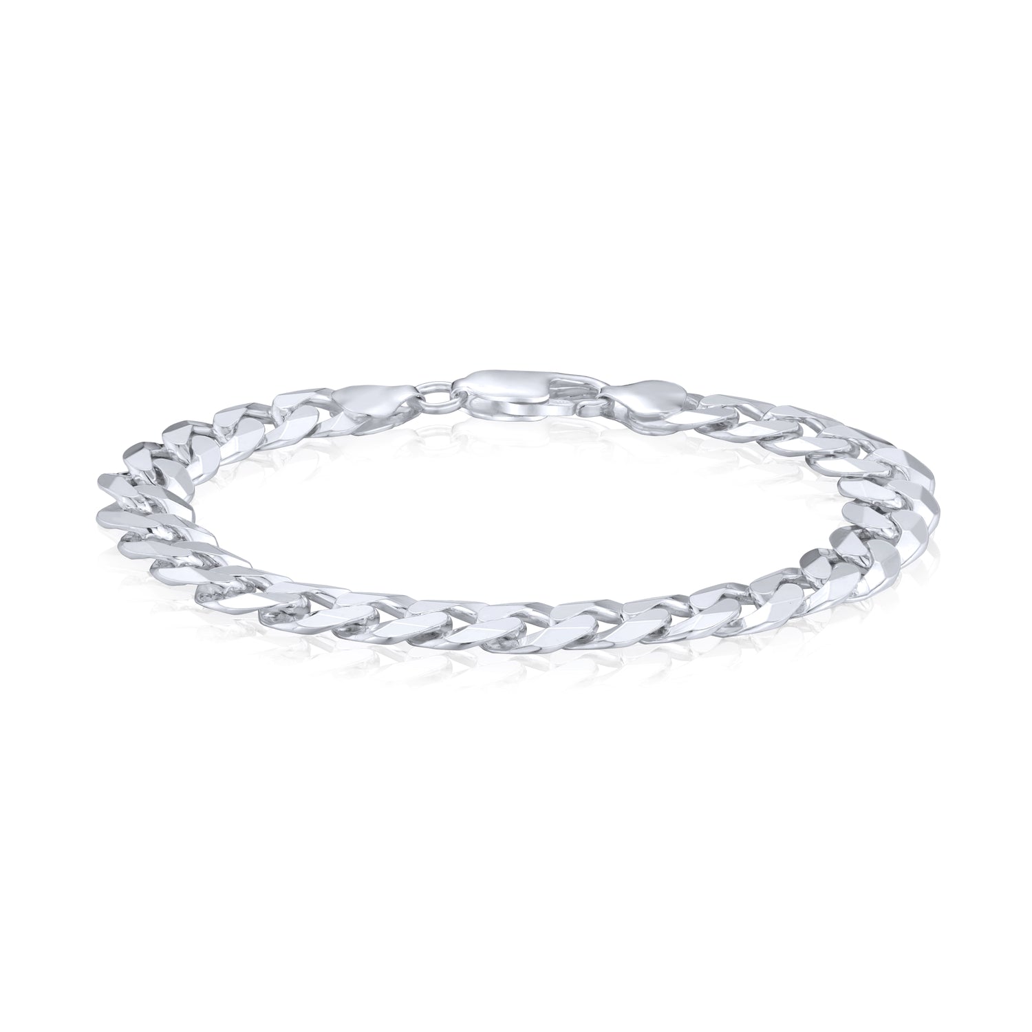 Sterling Silver Solid 10mm Curb Bracelet