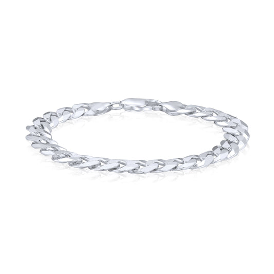 Sterling Silver Solid 10mm Curb Bracelet