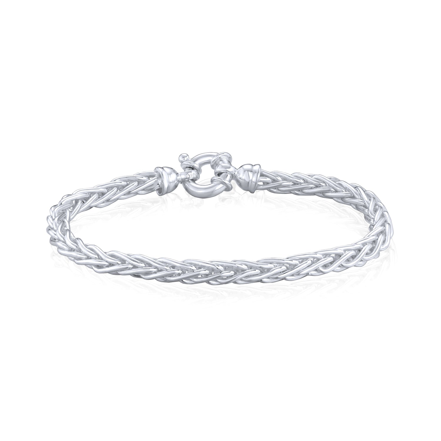 Sterling Silver Handmade Solid 5mm Spiga Bracelet