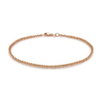9ct Rose Gold Criss Cross Chain Bracelet — 2.5mm