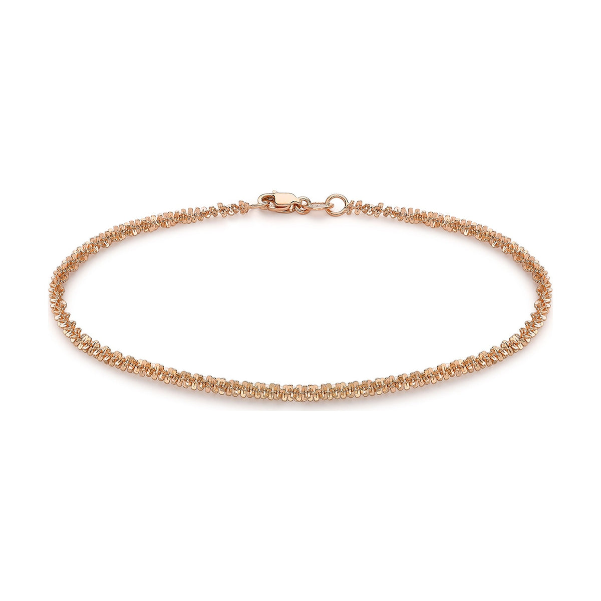9ct Rose Gold Criss Cross Chain Bracelet — 2.5mm
