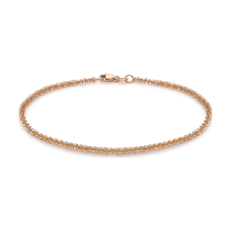 9ct Rose Gold Criss Cross Chain Bracelet — 2.5mm