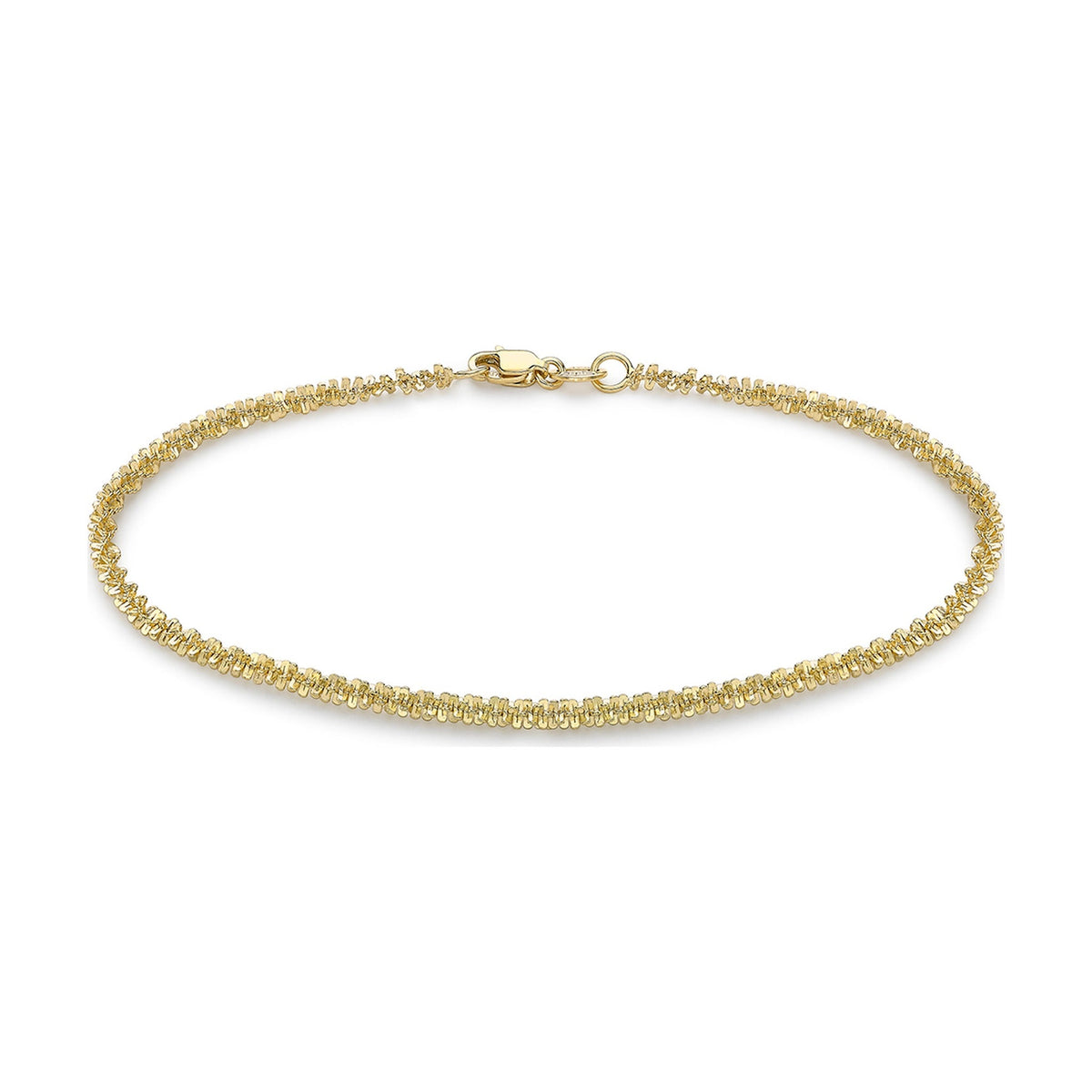 9ct Yellow Gold Criss Cross Chain Bracelet — 2.5mm