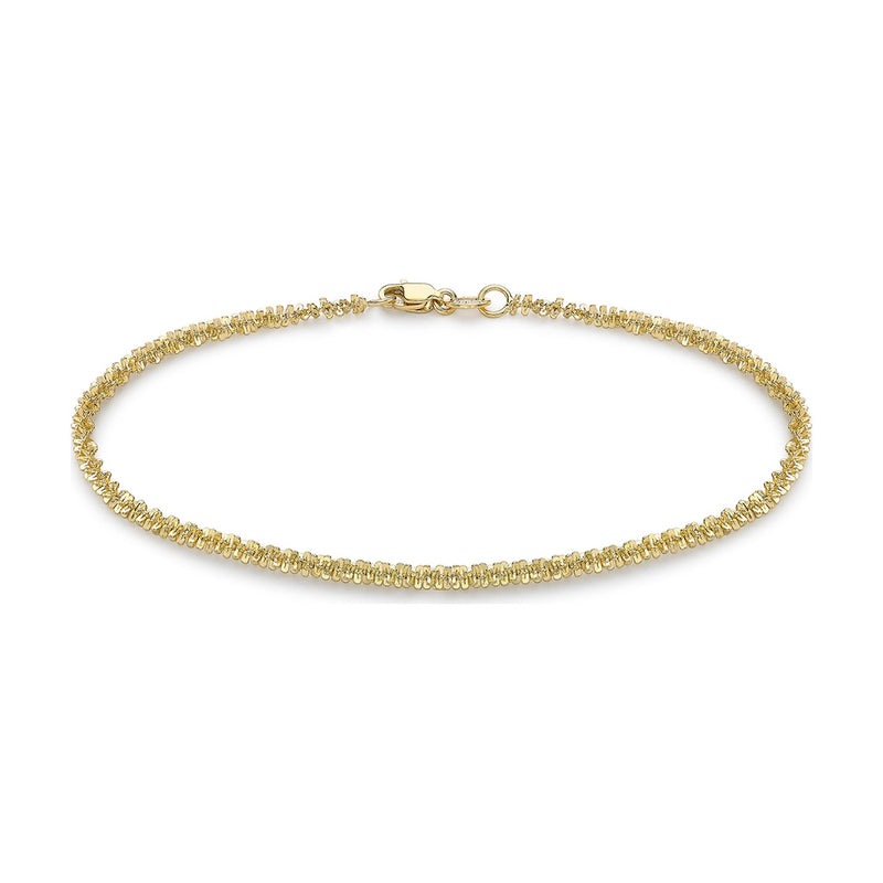 9ct Yellow Gold Criss Cross Chain Bracelet — 2.5mm