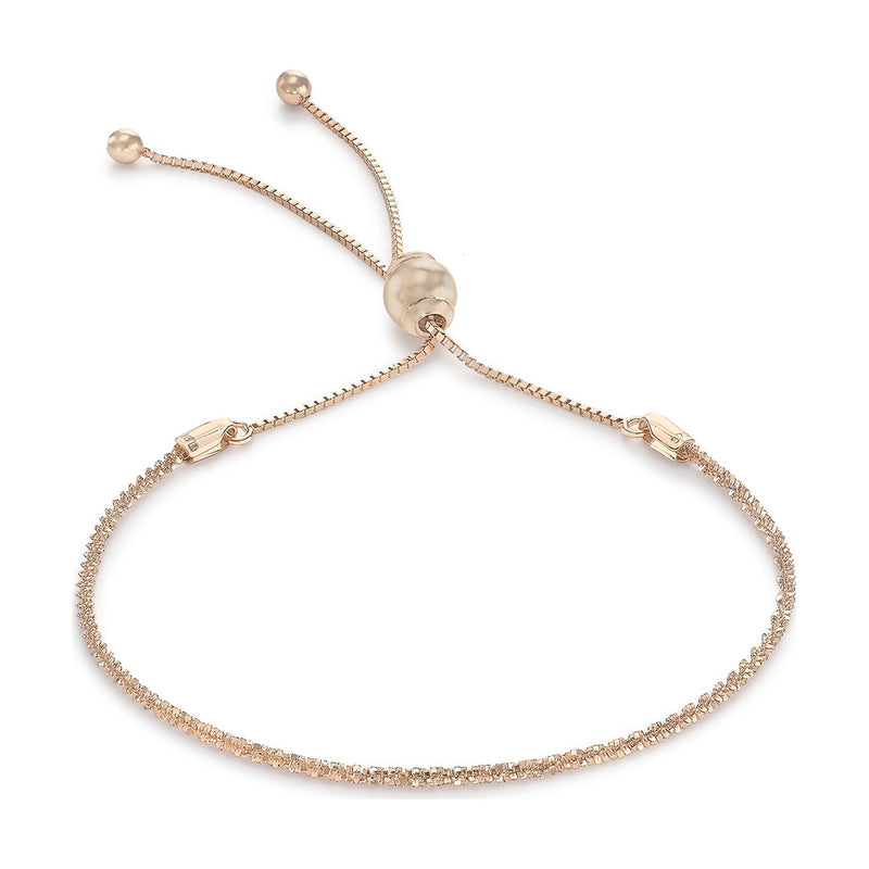 9ct Rose Gold Criss Cross Chain Slider Bracelet