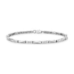 9ct White Gold Cubic Zirconia CZ and Bar Link Bracelet