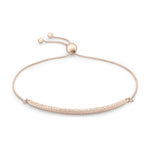 9ct Rose Gold Diamond Cut Bar Slider Bracelet