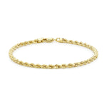9ct Yellow Gold Diamond Cut Rope Bracelet — 2mm