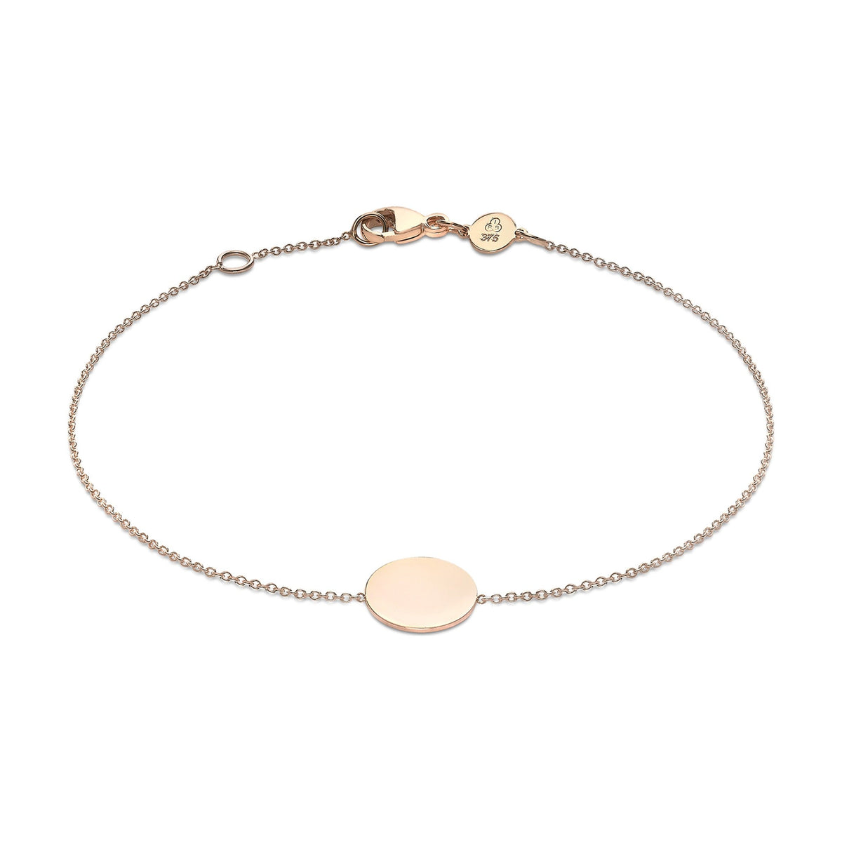 9ct Rose Gold Disc Adjustable Bracelet