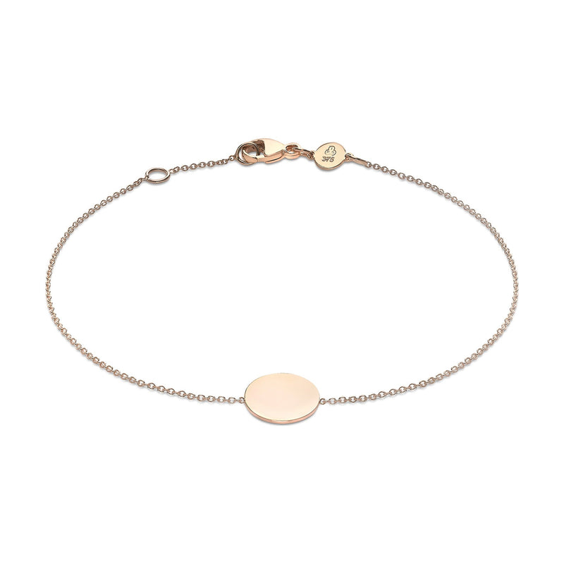 9ct Rose Gold Disc Adjustable Bracelet