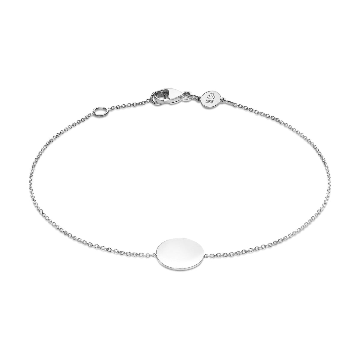 9ct White Gold Disc Adjustable Bracelet