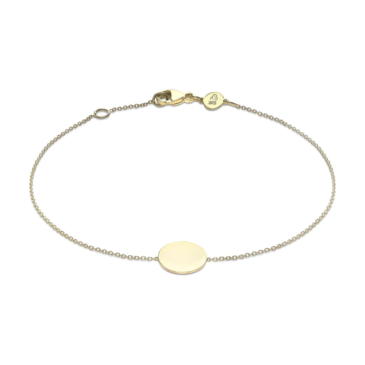 9ct Yellow Gold Disc Adjustable Bracelet