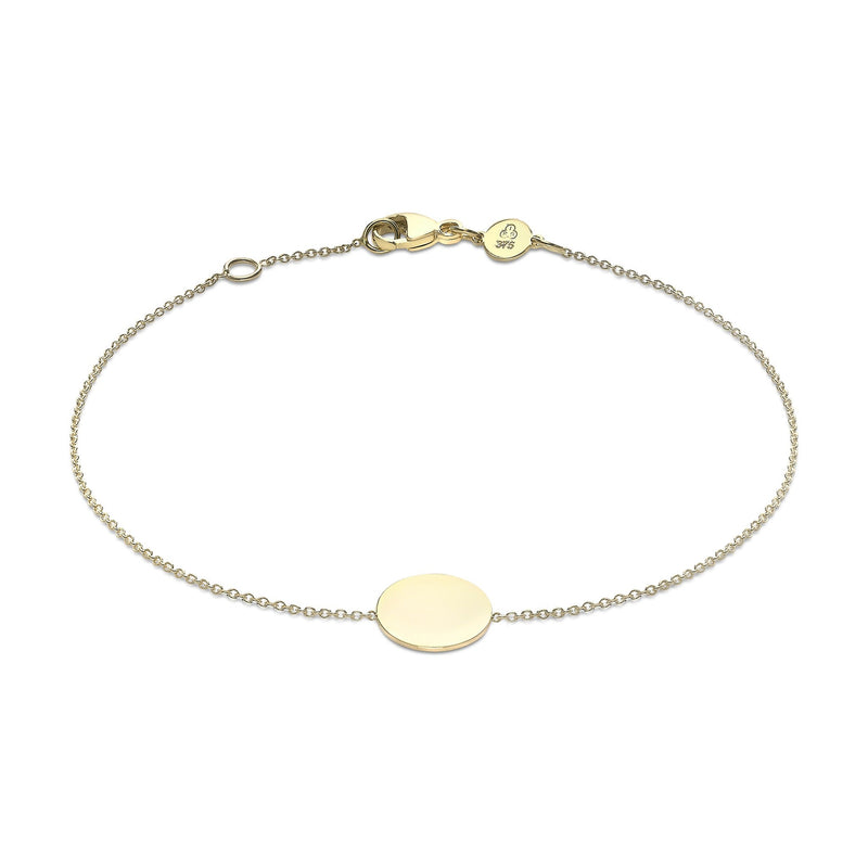 9ct Yellow Gold Disc Adjustable Bracelet
