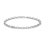 9ct White Gold Hollow Oval Belcher Bracelet — 3mm
