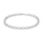 9ct White Gold Hollow Round Belcher Bracelet — 4.6mm