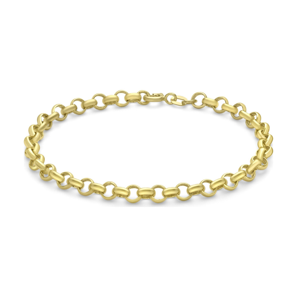 9ct Yellow Gold Hollow Round Belcher Bracelet — 4.6mm