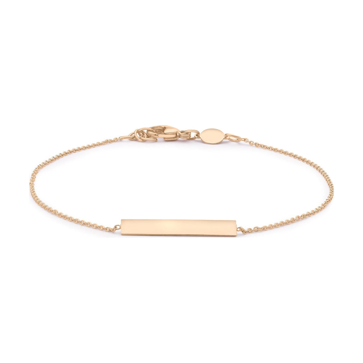 9ct Rose Gold Horizontal Bar Adjustable Bracelet