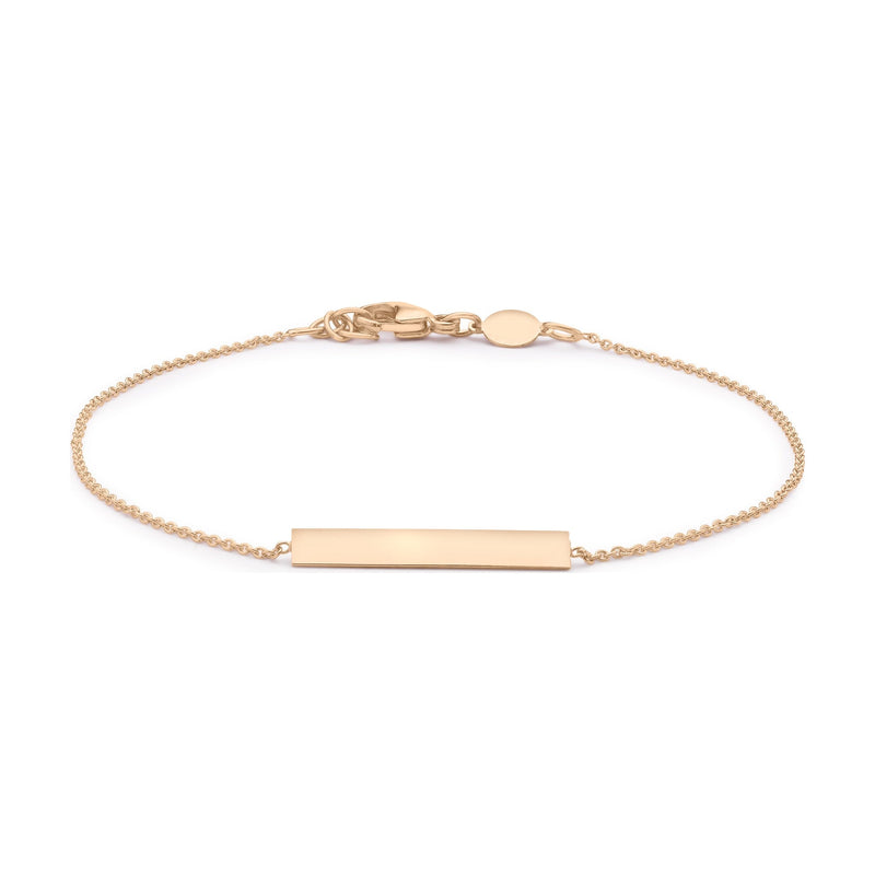 9ct Rose Gold Horizontal Bar Adjustable Bracelet