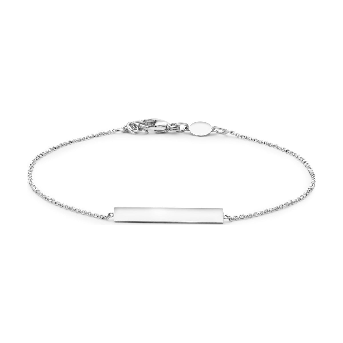 9ct White Gold Horizontal Bar Adjustable Bracelet