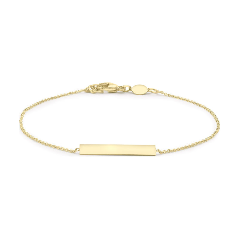 9ct Yellow Gold Horizontal Bar Adjustable Bracelet
