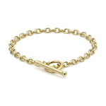 9ct Yellow Gold Oval Belcher T-Bar Bracelet — 4mm