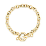 9ct Yellow Gold Oval Belcher T-Bar Bracelet — 6mm