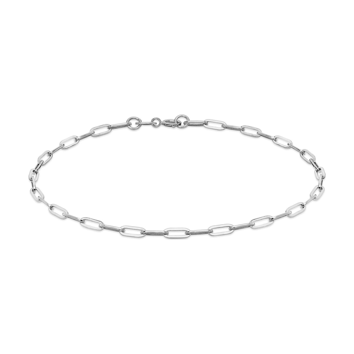 9ct White Gold Paperchain Bracelet — 2.3mm