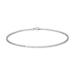 9ct White Gold Round Belcher Bracelet — 1.6mm