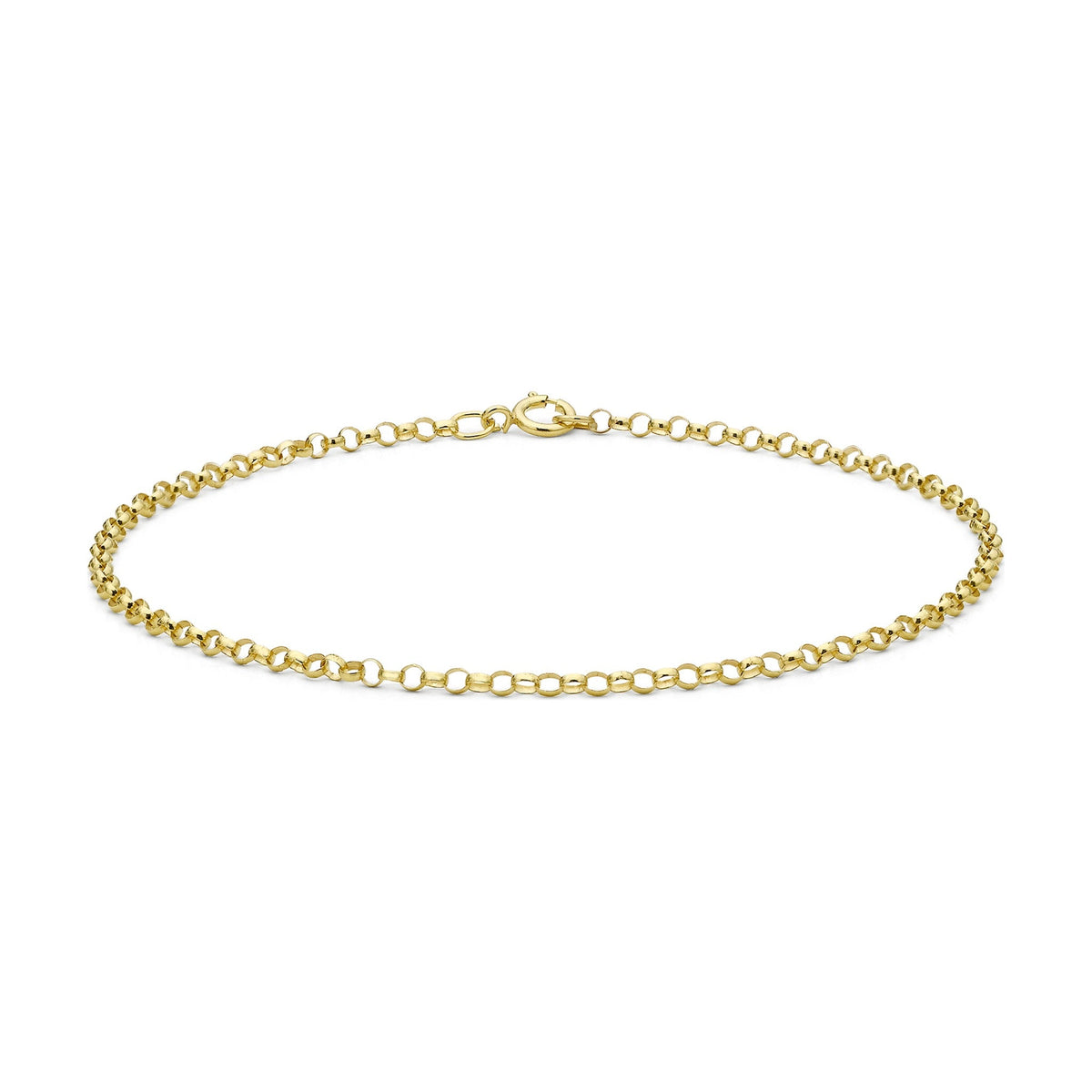 9ct Yellow Gold Round Belcher Bracelet — 1.6mm