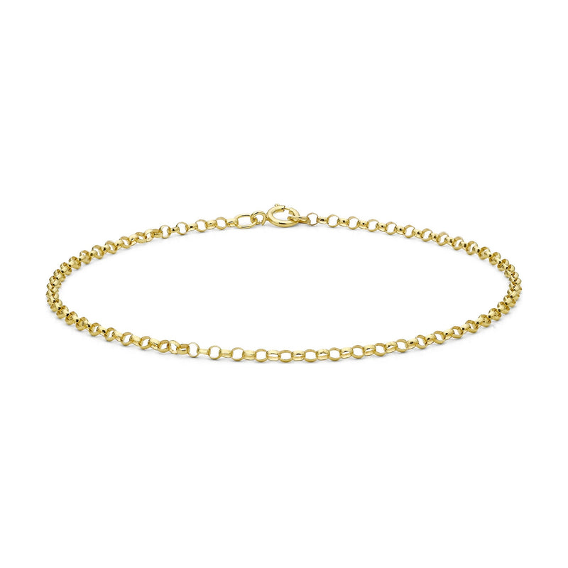 9ct Yellow Gold Round Belcher Bracelet — 1.6mm